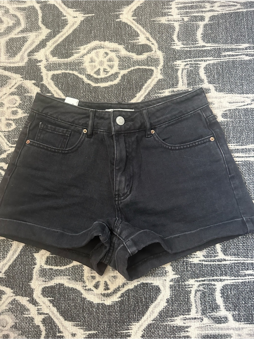 PacSun Black High-Rise Denim Mom Shorts